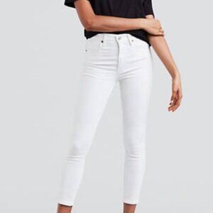 Levi's Mile High Super Skinny White Denim Jeans, Size 26